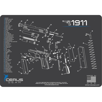Picture of Cerus Gear 1911 Schematic ProMat - Gray HM-1911-SCH-GRY