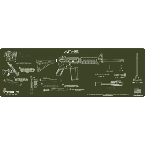Picture of Cerus Gear AR-15 Instructional Promat Olive Drab Green IM-AR15-INS-ODG