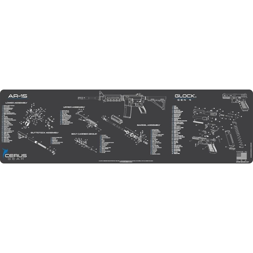 Picture of Cerus Gear Magnum XXL 14x48 AR-15/Glock Combo Schematic Promat Grey MM-AR15-GLK-SCH-GRY