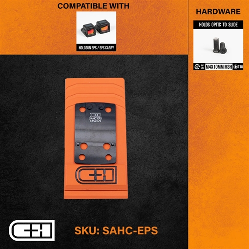 Picture of C&H Precision V4, Optic Mounting Plate, For Springfield Hellcat to Holosun EPS/EPS Carry, Anodized Finish, Black, Includes Mounting Hardware SAHC-EPS SAHCEPS