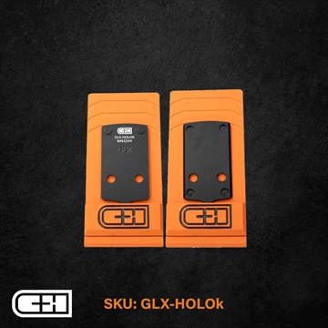 Picture of C&H Precision V4, Optic Mounting Plate, Fits Glock 43x/48 MOS to Holosun 407K/507K, Anodized Finish, Black, Includes Mounting Hardware GLX-HOLOk GLXHOLOK