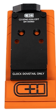 Picture of C&H Precision V4, Optic Mounting Plate, Glock Dovetail, Fits Optic Ready CZ Shadow 2, Trijicon RMR/SRO, Holosun 407C/507C/507Comp/508T & C&H EDC-XL/Comp, Anodized Finish, Black CZ-SDW2-RSH-GDT CZSDW2RSHGDT