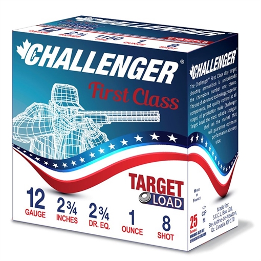 Picture of Challenger Ammo FIRST CLASS 12 GAUGE 2-3/4'' 1 OZ. #8 SHOT 250/CASE CTA12FL8