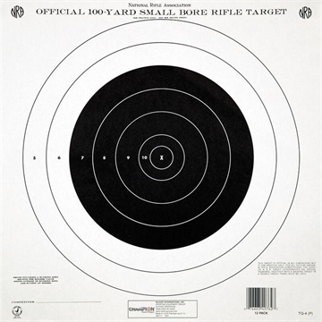 Picture of Champion Official NRA Paper Targets TQ-4(P) 100 yd Small Bore Rifle Single Bull 100/ct 40777