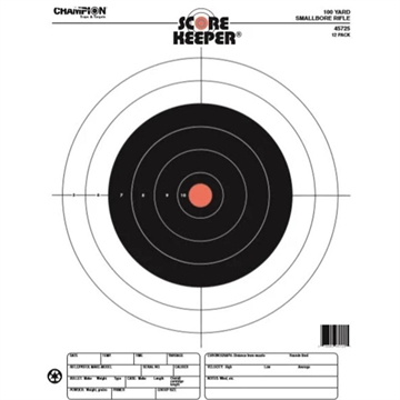 Picture of Champion Scorekeeper Targets Fluorescent Orange Bull 100 yd. Small Bore Rifle 12/ct 45725