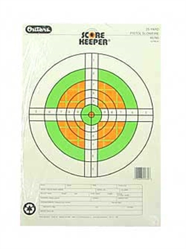 Picture of Champion Traps & Targets Fluorescent Orange/Green Bullseye Scorekeeper Target, 25 Yard Pistol Slow Fire, 12 Pack 0766838 45760