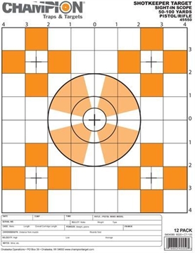 Picture of Champion Shotkeeper Targets Orange Sight-In Small 12/Pack 45550