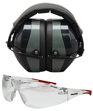 Picture of Champion Targets Eyes & Ears Combo 26 dB Over the Head Passive Muff & Shooting Glasses Black/Gray 40622