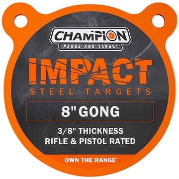 Picture of Champion Center Mass AR500 8" Gong Pistol Steel Targets Orange 44903