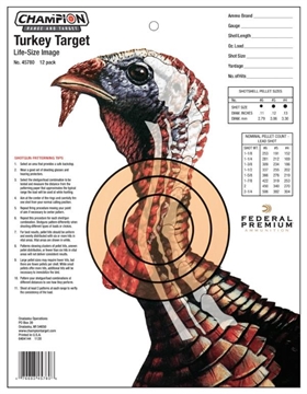 Picture of Champion Targets LifeSize Turkey Hanging Paper Target 14" x 18" Multi-Color 12 Pack 45780