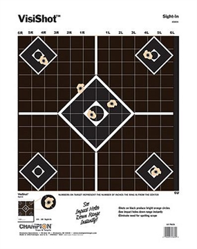 Picture of Champion Targets VisiShot 5-Diamond Paper Hanging Pistol/Rifle 13" x 18" Black/White 10 Pack 45804