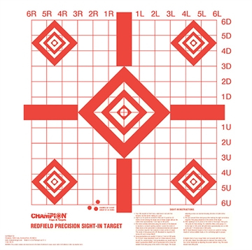 Picture of Champion Targets Redfield Sight-In Diamond Paper Pistol/Rifle 16" x 16" White/Red 100 Per Pkg 47387