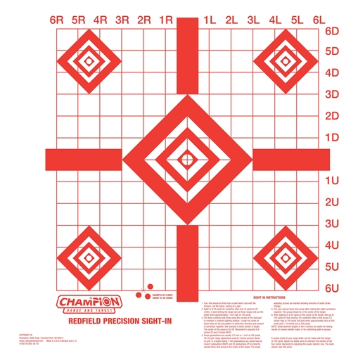 Picture of Champion Targets Redfield Sight-In Diamond Paper Pistol/Rifle 16" x 16" White/Red 10 Pk. 47388