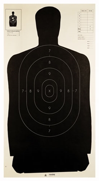Picture of Champion Targets Law Enforcement Silhouette B-27 Hanging Paper Target Black/White 100 Per Pack 40727