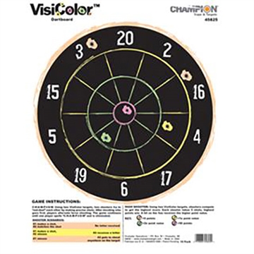 Picture of Champion Targets VisiColor Dartboard Hanging Paper Multi Color 11"x14" Dart Board 10 Pack 45825