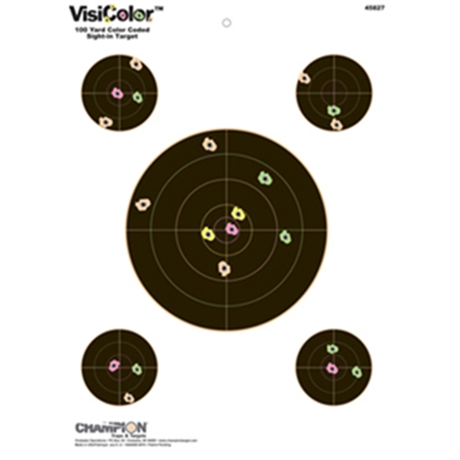Picture of Champion Targets VisiColor Self-Adhesive Paper Multi-Color 5" Bullseye 10 Pack 45827