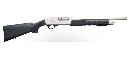 Picture of Charles Daly 301 Tactical, Pump Action Shotgun, 12 Gauge, 3" Chamber, 18.5" Barrel, Matte Finish, Silver, Black Synthetic Stock, 4 Rounds, Includes (3) Chokes - IC, M, F 930.228 930228