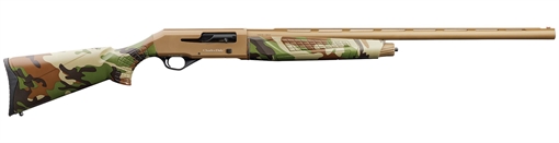 Picture of Charles Daly 601 12 Gauge 4+1 3" 28" Vent Rib Barrel, Flat Dark Earth Finish Aluminum Receiver, Woodland Camo Synthetic Stock, Includes 3 Choke Tubes 930328