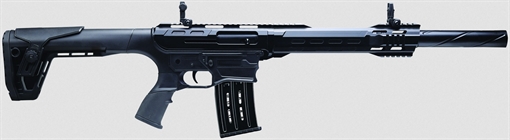 Picture of Charles Daly AR-12A, Semi-automatic, 12 Gauge, 3" Chamber, 18.5" Barrel, Matte Finish, Black, Synthetic Stock, Flip Up Front and Rear Sights, 6 Rounds, 1 Magazine, Includes (1) Choke Tube- M 930.411 930411