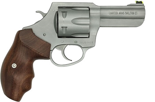Picture of Charter Arms Professional V Extra Large, 357 Mag 6 Shot 3" Matte Stainless Steel Barrel, Cylinder & Frame w/Finger Grooved Wood Grip 73526