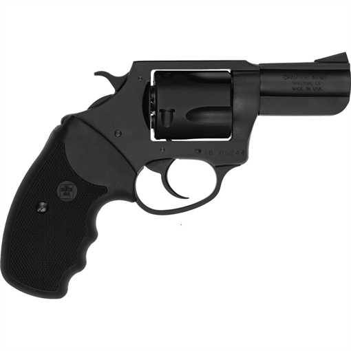 Picture of Charter Arms Bulldog Large Frame 44 S&W Spl 5 Shot 2.50" Black Stainless Steel Barrel, Cylinder & Frame, Black Finger Grooved Rubber Grip, Exposed Hammer 14420