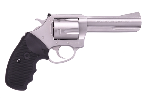 Picture of Charter Arms Pitbull Large 9mm Luger 5 Shot 4.20" Matte Stainless Steel Barrel, Cylinder & Frame w/Black Finger Grooved Rubber Grip 79942