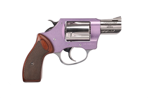 Picture of Charter Arms Coyote, Revolver, 380 ACP, 2" Ported Barrel, Aluminum Frame, High-Polish Finish, Lavender, Rosewood Checkered Grips, Fixed Sights, 5 Rounds, Includes 2 Moon Clips 53804