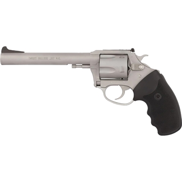 Picture of Charter Arms Mag Pug Target Extra Large 357 Mag, 6 Shot 6" Matte Stainless Steel Barrel, Cylinder & Frame w/Black Finger Grooved Rubber Grip 73566