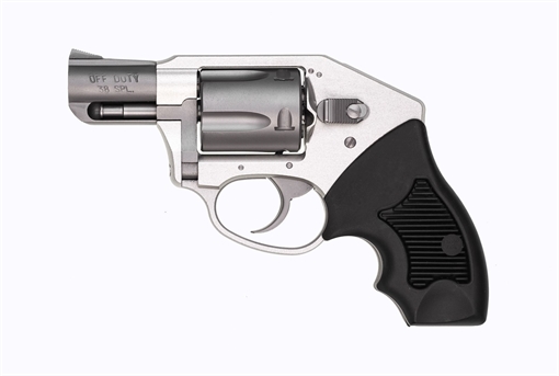 Picture of Charter Arms Off Duty Small 38 Special, 5 Shot 2" Stainless Steel Barrel & Cylinder, Anodized Aluminum Frame w/Black Finger Grooved Rubber Grip 53811