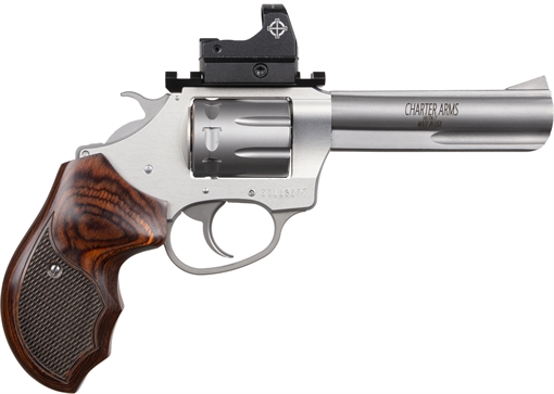 Picture of Charter Arms Target Pathfinder 22 LR 8 Shot, 4.20" Anodized Stainless Steel Barrel & Cylinder, Stainless Aluminum Frame, Rosewood Grip, Sightmark Micro Optic 72245