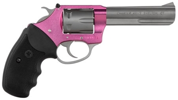 Picture of Charter Arms Pathfinder Lite 22 LR 8 Shot, 4.20" Matte Stainless Steel Barrel & Cylinder, Pink Aluminum Frame w/Black Finger Grooved Rubber Grip, Exposed Hammer 52232