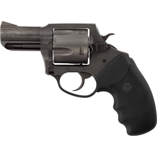 Picture of Charter Arms Pitbull 45 ACP, 5 Shot 2.50" Black Nitride Steel Barrel, Cylinder & Frame w/Black Finger Grooved Rubber Grip 64520