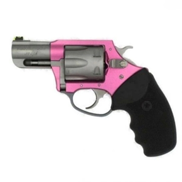 Picture of Charter Arms Rosie, Double/Single Action Revolver, 38 Special, 2.2" Barrel, Aluminum Receiver, Anodized Finish, Pink and Silver, Rubber Grip, Fiber Optic Front Sight, 6 Rounds 53630