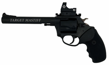 Picture of Charter Arms Mastiff Target Large Frame 357 Mag 5 Shot, 6" Black Nitride Stainless Steel Barrel, Cylinder & Frame, Black Rubber Grip, Sightmark Micro Optic, Exposed Hammer 63565