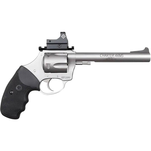 Picture of Charter Arms Mastiff Target Large Frame 357 Mag 5rd 6" Stainless Steel Barrel, Cylinder & Frame, Sightmark Micro Optic, Picatinny Rail, Black Rubber Grip, Exposed Hammer 73565