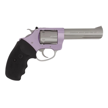 Picture of Charter Arms Pathfinder Lite 22 LR 8rd 4.20" Matte Stainless Stainless Steel Barrel, Lavender Aluminum Frame, Matte Stainless Cylinder, Black Finger Grooved Rubber Grip, Exposed Hammer 52242