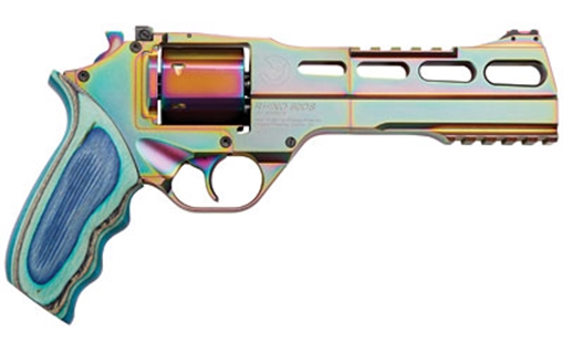 Picture of Chiappa Firearms Rhino, 60DS, Revolver, Double Action/Single Action, 357 Magnum, 6" Barrel, Alloy Frame, Nebula Mix Color Finish, Blue Laminate Medium Grips, 6Rd, 3 Moon Clips, Fiber Optic Front Sight 340.301 340301