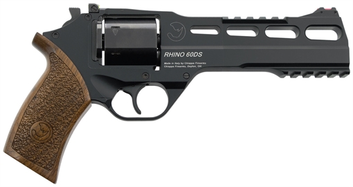 Picture of Chiappa Firearms Rhino 60DS 10mm Auto 6 Shot 6" Black Anodized Picatinny Rail/Vent Rib Barrel, Black Cylinder, Black Anodized Aluminum Frame w/Picatinny Rail, Walnut Grip 340.343