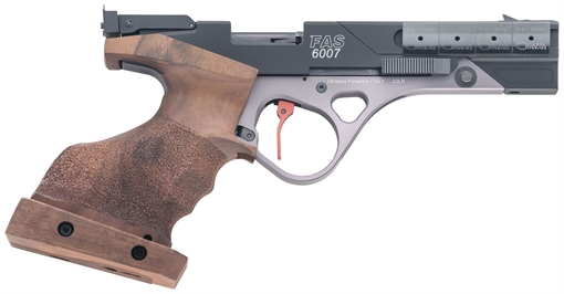 Picture of Chiappa Firearms FAS 6007 22 LR 5+1 5.63" Black Anodized Aluminum Slide, Grey Anodized Steel Frame Walnut Grip 401138