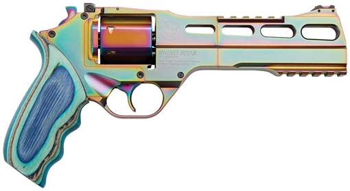 Picture of Chiappa Firearms Rhino 60 SAR Revolver, Single Action Only, 357 Magnum, 6" Barrel, Alloy, Nebula, Walnut Grips, Fiber Optic Front Sight, Adjustable Rear Sight, 6 Rounds, 3 Moon Clips CF340.301 CF340301
