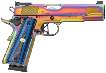 Picture of Charles Daly 1911 Empire, Semi-automatic, 1911, Metal Frame Pistol, Full Size, 45 ACP, 5" Barrel, Mixed Color Finish, Nebula, Blue Laminate Grips, Adjustable Rear Sight, Manual Safety, 8 Rounds, 2 Magazines 440.183