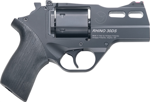 Picture of Chiappa Firearms 340289 Rhino 30DS Small Frame 357 Mag 6 Shot, 3" Black Anodized Steel Vent Rib Barrel, Blued Steel Cylinder, Black Anodized Aluminum Frame, Black Rubber Grip, Concealed Hammer 340289 340.289