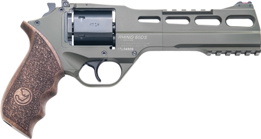 Picture of Chiappa Firearms CF340282 Rhino 60SAR SAO 357 Mag 6rd 6" Blued Cylinder OD Green Steel Barrel OD Green Cerakote Aluminum Frame with Walnut Grip CF340.282