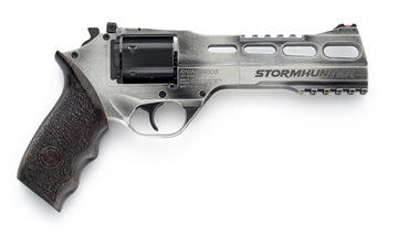 Picture of Chiappa Firearms Rhino 60DS STORMHUNTER Revolver, Double Action/Single Action, 357 Magnum, 6" Barrel, Alloy, StormHunter Finish, White, Black Stippled Walnut Grips, Fiber Optic Front Sight, Adjustable Rear Sight, 6 Rounds, 3 Moon Clips 340.334 340334