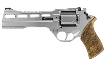 Picture of Chiappa Firearms CF340249 Rhino 60SAR *CA Compliant 357 Mag 6 Shot 6" Nickel-Plated Steel Barrel & Cylinder, Nickel-Plated Aluminum Frame & Barrel Shroud, Picatinny Rails, Walnut Grip CF340249 CF340.249