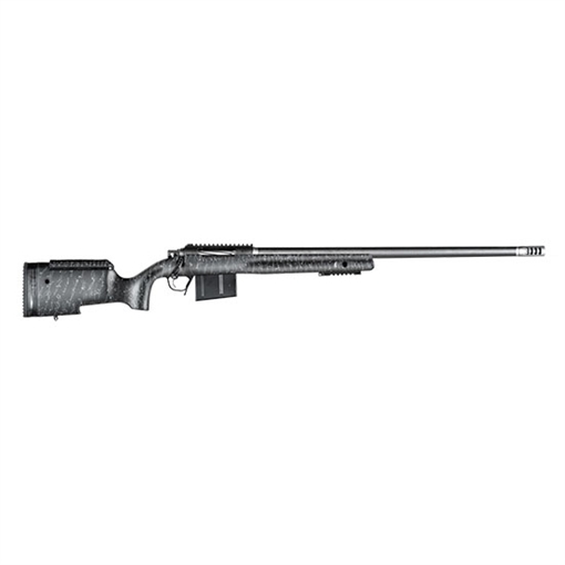 Picture of Christensen Arms BA Tactical Long Range 6.5 PRC 4+1 26" Carbon Fiber Barrel, Black Nitride Finish, Black with Gray Webbing Stock 8010400100