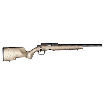 Picture of Christensen Arms Ranger 22, Bolt Action Rifle, 17 HMR, 18" Threaded Carbon Fiber Barrel, 1/2x28, Anodized Finish, Black, Carbon Fiber Composite Stock, Tan with Black Webbing, 10 Rounds, 1 Magazine 801-12015-00 8011201500