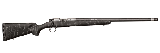 Picture of Christensen Arms Ridgeline 6.5 Creedmoor 4+1 24" Carbon Fiber/Threaded Barrel, Tungsten Gray Cerakote, Black with Gray Webbing Stock CA10299H14211