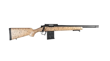 Picture of Christensen Arms Ridgeline Scout Full Size 6mm ARC 4+1, 16" Black Nitride Steel Threaded Barrel, Black Nitride Aluminum Receiver, Tan w/Black Webbing Fixed Sporter Stock 8010622000