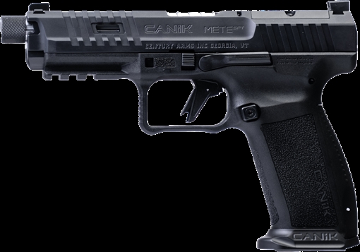 Picture of CANIK METE SFT Pro, Striker Fired, Semi-automatic, Polymer Frame Pistol, Full Size, 9MM, 5" Threaded Barrel, 1/2x28, Matte Finish, Black, Front Night Sight, Blacked Out Rear Sight, Flared Magwell, Optic Ready, 2 Magazines, (1) 20 Round and (1) 18 Round, Includes Accessory Kit HGP7156-N HGP7156N